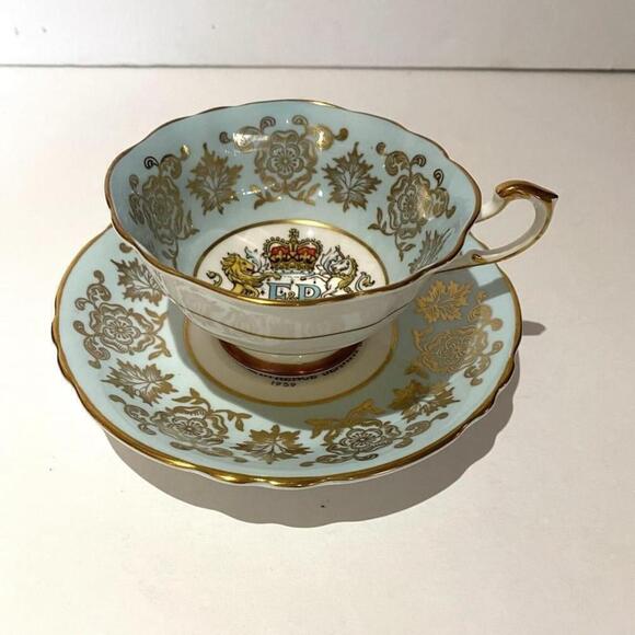 PARAGON Other - Paragon Cup & Saucer Opening of St Lawrence Seaway Royal Visit 1959 Teacup